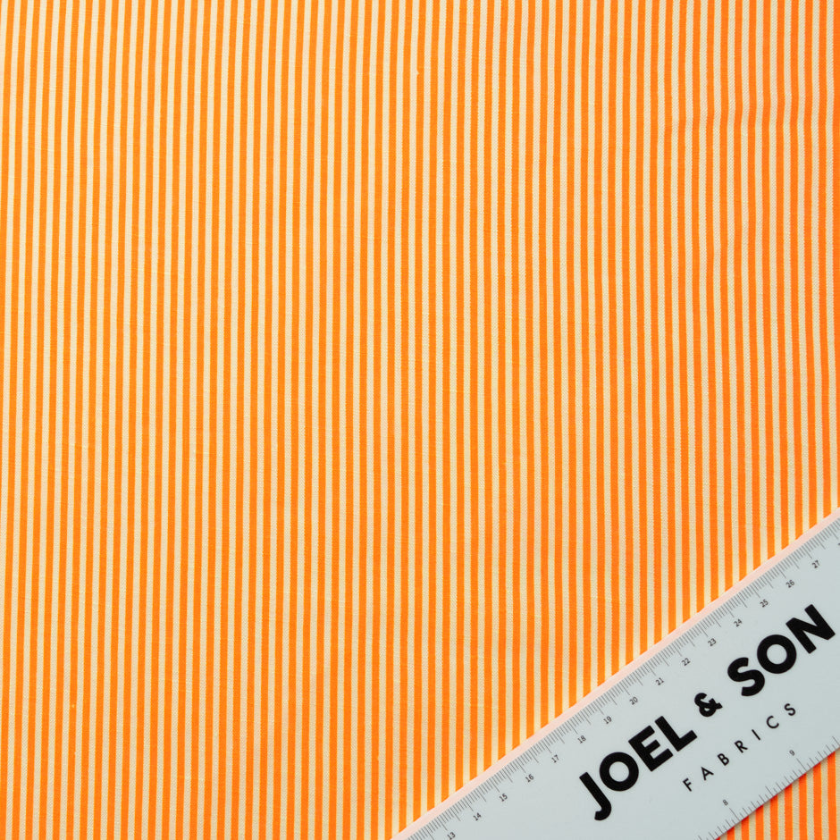 Fluorescent Orange Striped Handkerchief Linen
