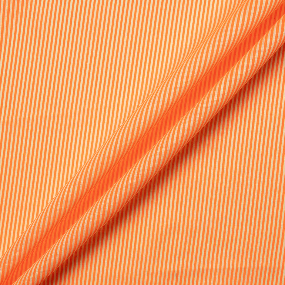 Fluorescent Orange Striped Handkerchief Linen