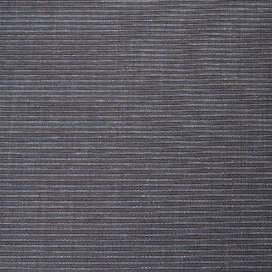 Grey Striped Brown Wool, Silk & Linen Blend