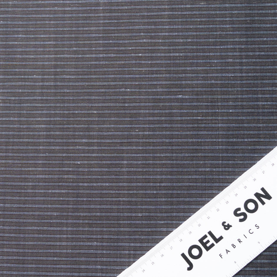 Grey Striped Brown Wool, Silk & Linen Blend