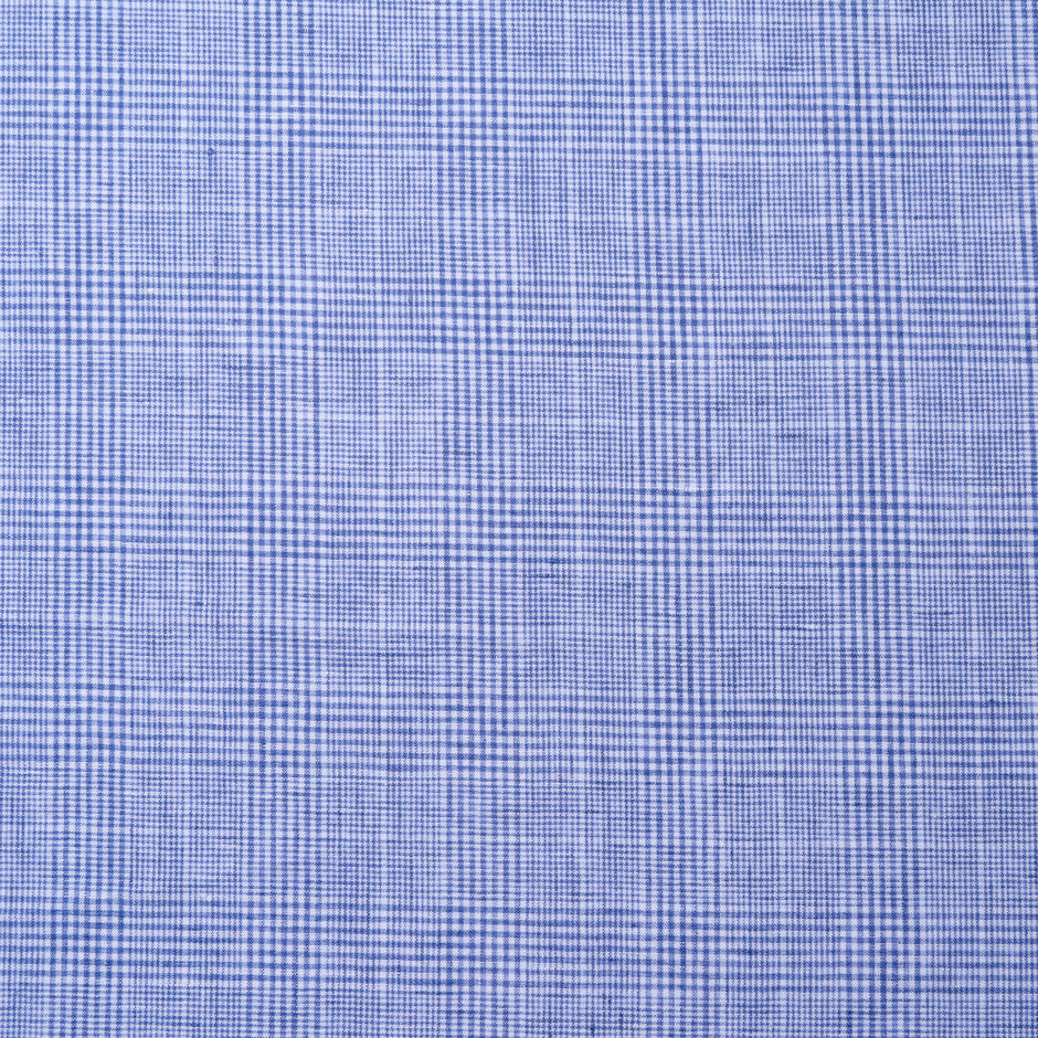 Rich Blue Prince of Wales Checkered Linen