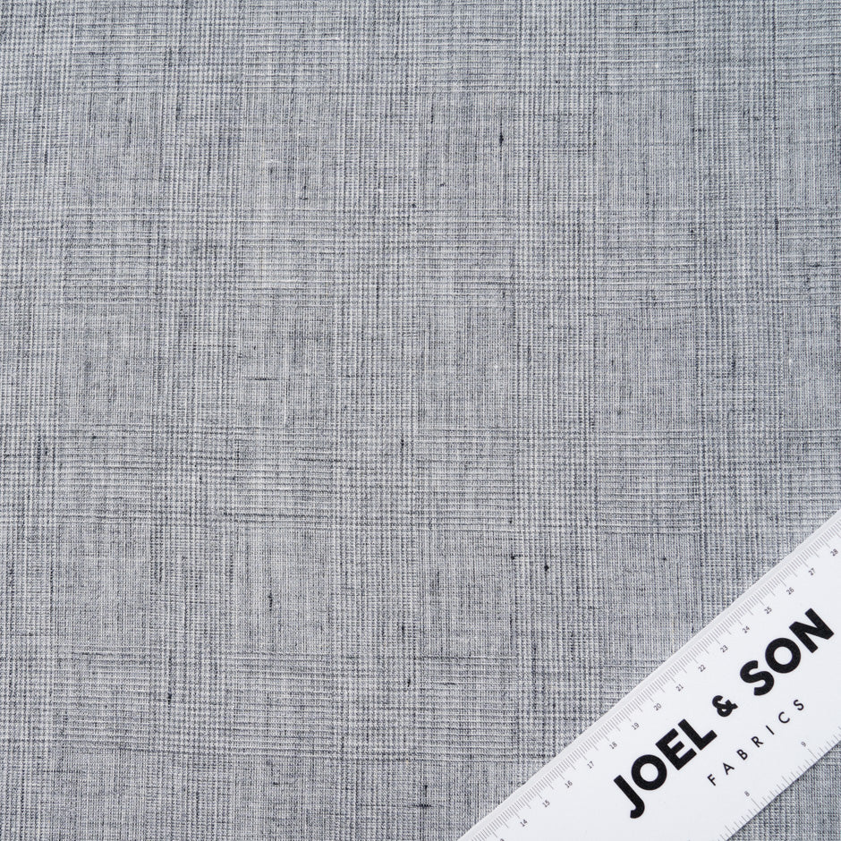 Soft Grey Prince of Wales Checkered Linen