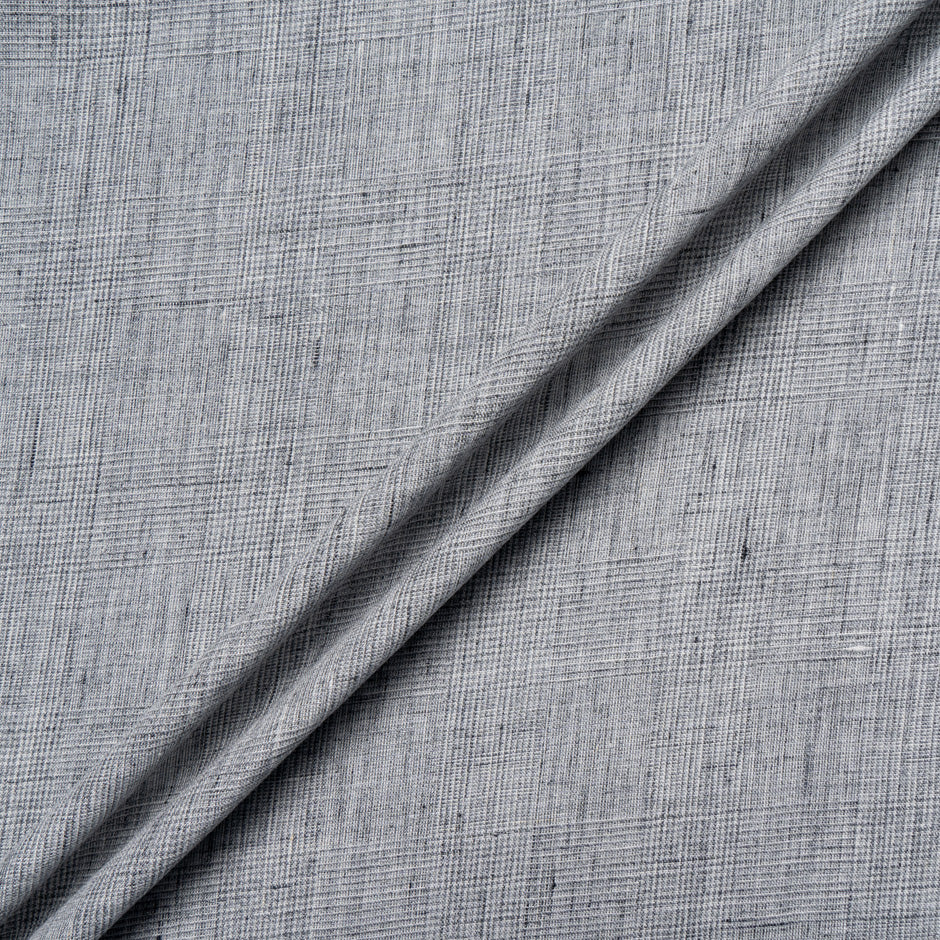 Soft Grey Prince of Wales Checkered Linen