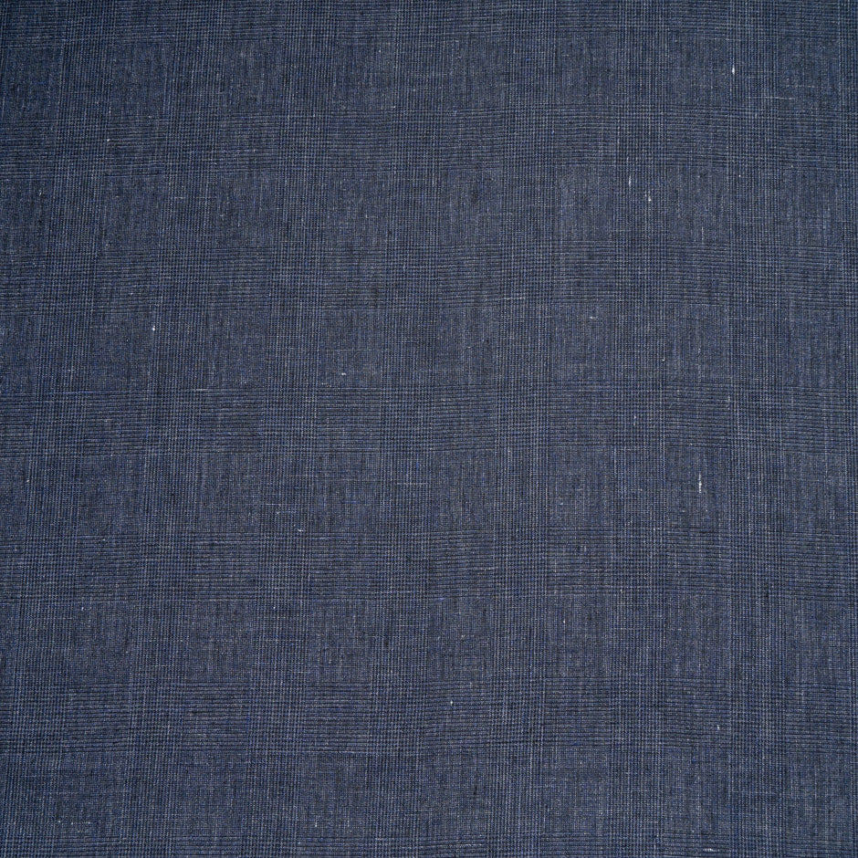 Midnight Blue Prince of Wales Checkered Pure Linen