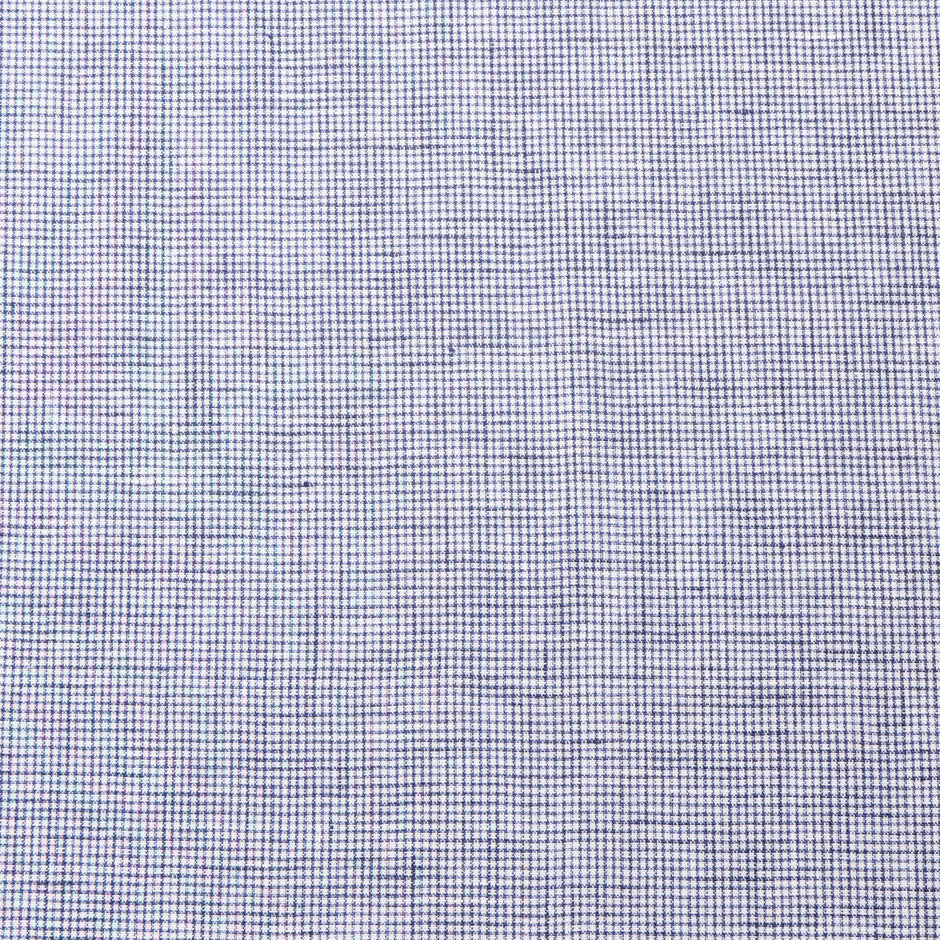 Navy Blue Dogtooth Patterned Linen