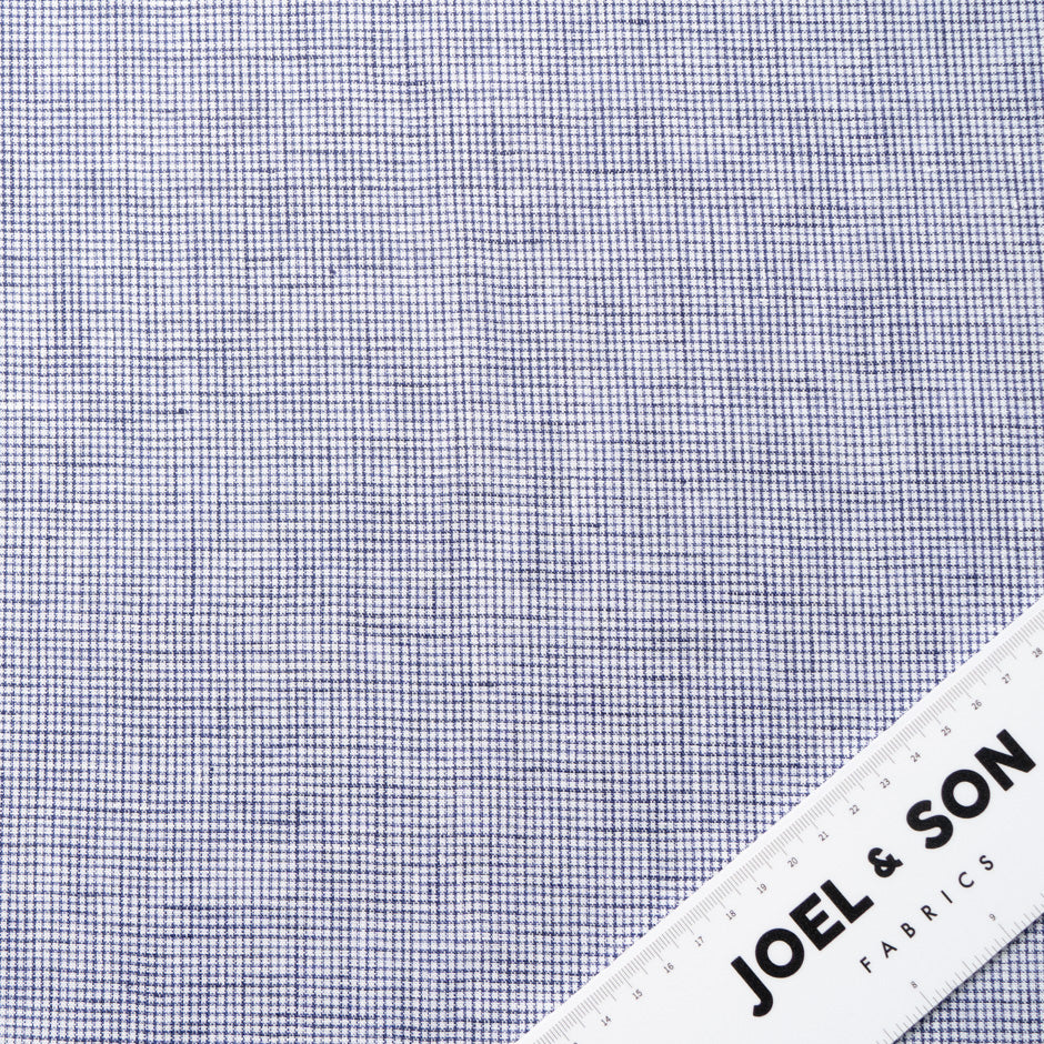 Navy Blue Dogtooth Patterned Linen