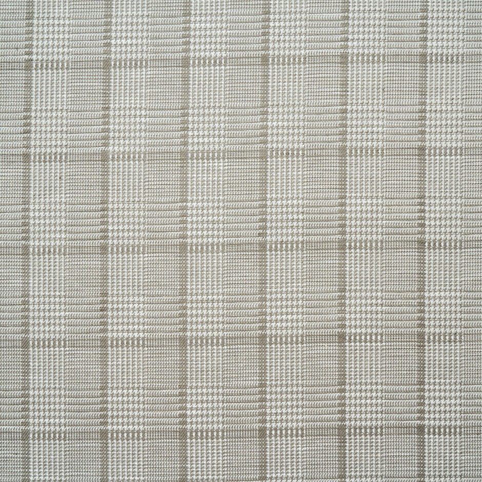 Beige Prince of Wales Check Linen, Cotton & Wool Blend