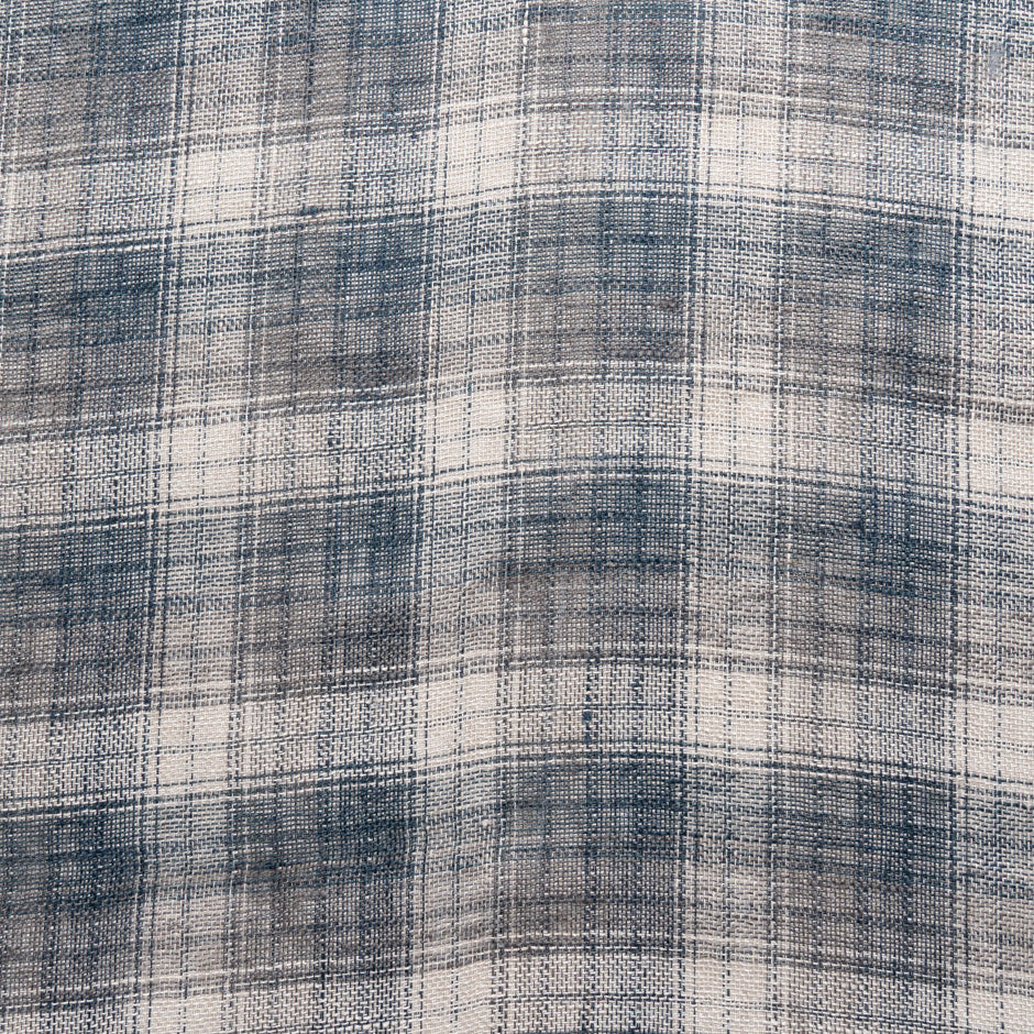Beige & Blue Prince of Wales Check Linen