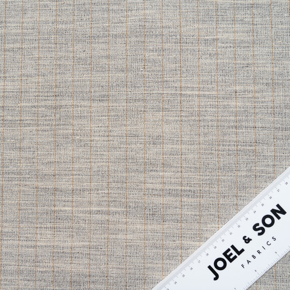 Oatmeal Striped Linen & Cotton Blend