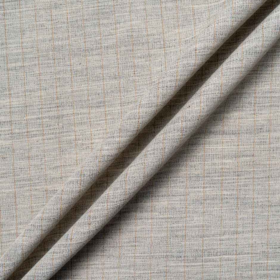 Oatmeal Striped Linen & Cotton Blend