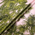 Green Palm Tree Printed Pink Silk Jacquard
