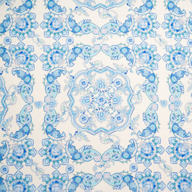 Sky Blue Patterned Pure Silk Twill