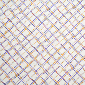 Yellow & Purple 'Bamboo' Printed Silk Twill
