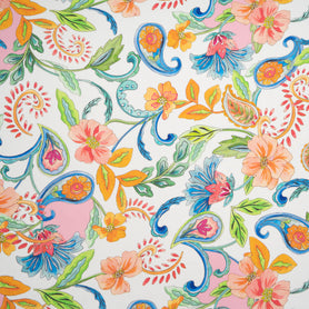 Multi-Coloured Floral Printed Pure Silk Twill
