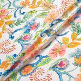 Multi-Coloured Floral Printed Pure Silk Twill