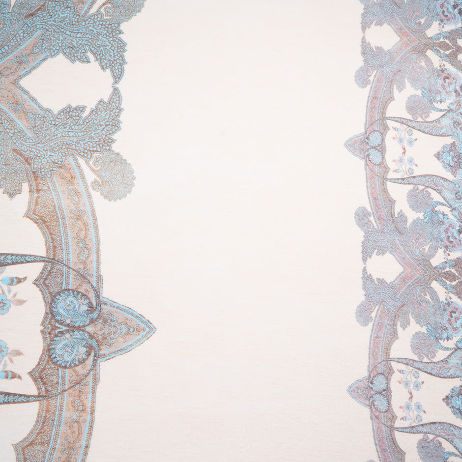 Multi Paisley Printed Linen & Silk Blend