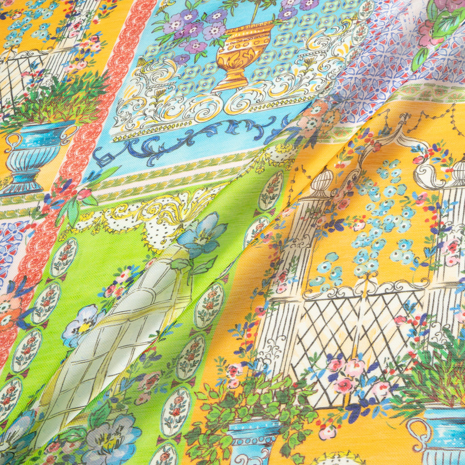 Patchwork Printed Linen & Silk Blend