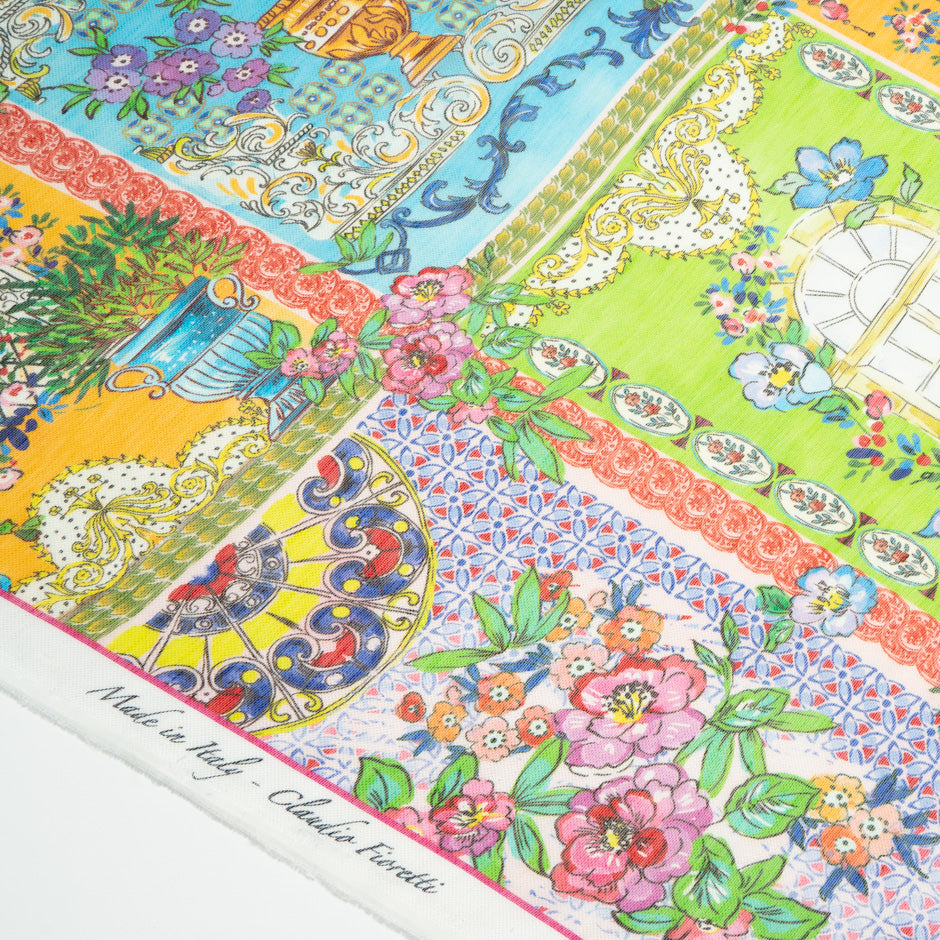 Patchwork Printed Linen & Silk Blend