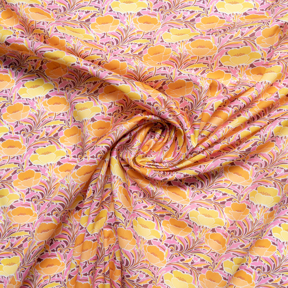 Yellow 'Poppy Canopy' Liberty Cotton Tana Lawn
