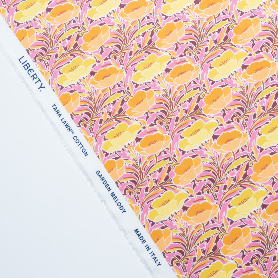 Yellow 'Poppy Canopy' Liberty Cotton Tana Lawn