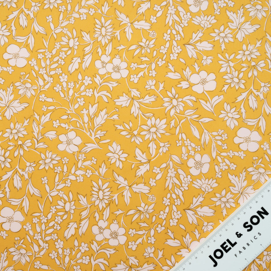 Yellow 'Callie Meadow' Liberty Cotton Tana Lawn