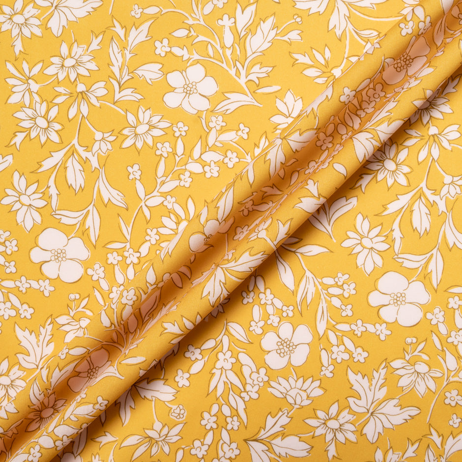Yellow 'Callie Meadow' Liberty Cotton Tana Lawn
