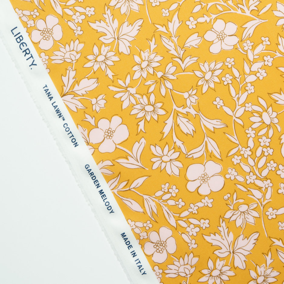 Yellow 'Callie Meadow' Liberty Cotton Tana Lawn