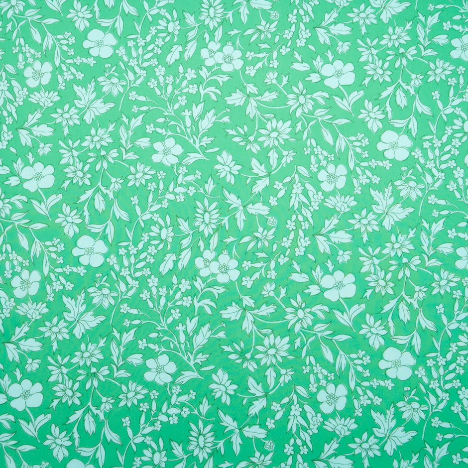 Mint 'Callie Meadow' Liberty Cotton Tana Lawn