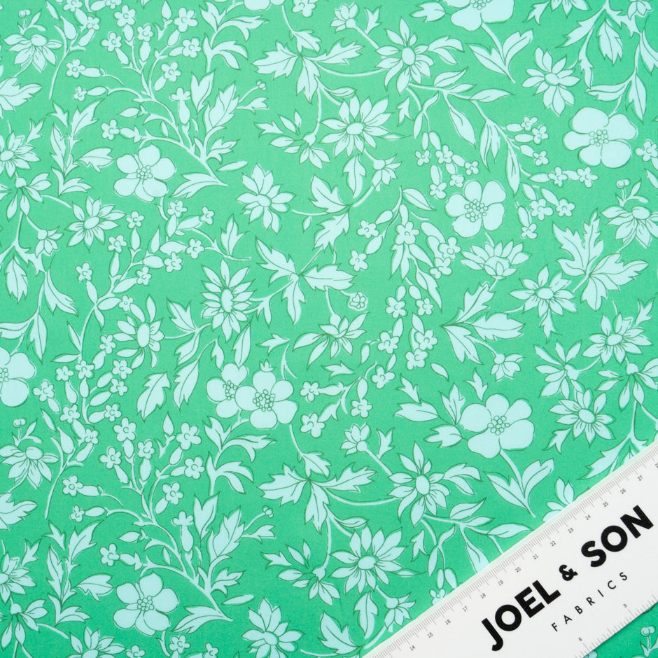 Mint 'Callie Meadow' Liberty Cotton Tana Lawn