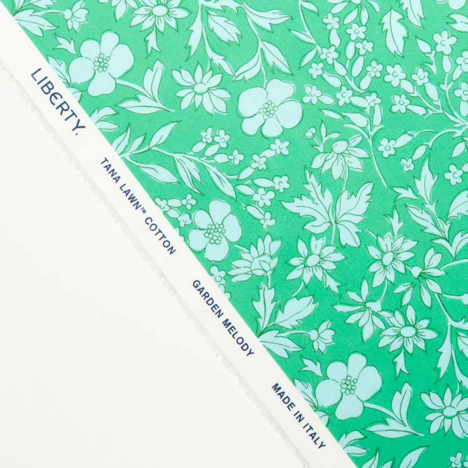 Mint 'Callie Meadow' Liberty Cotton Tana Lawn