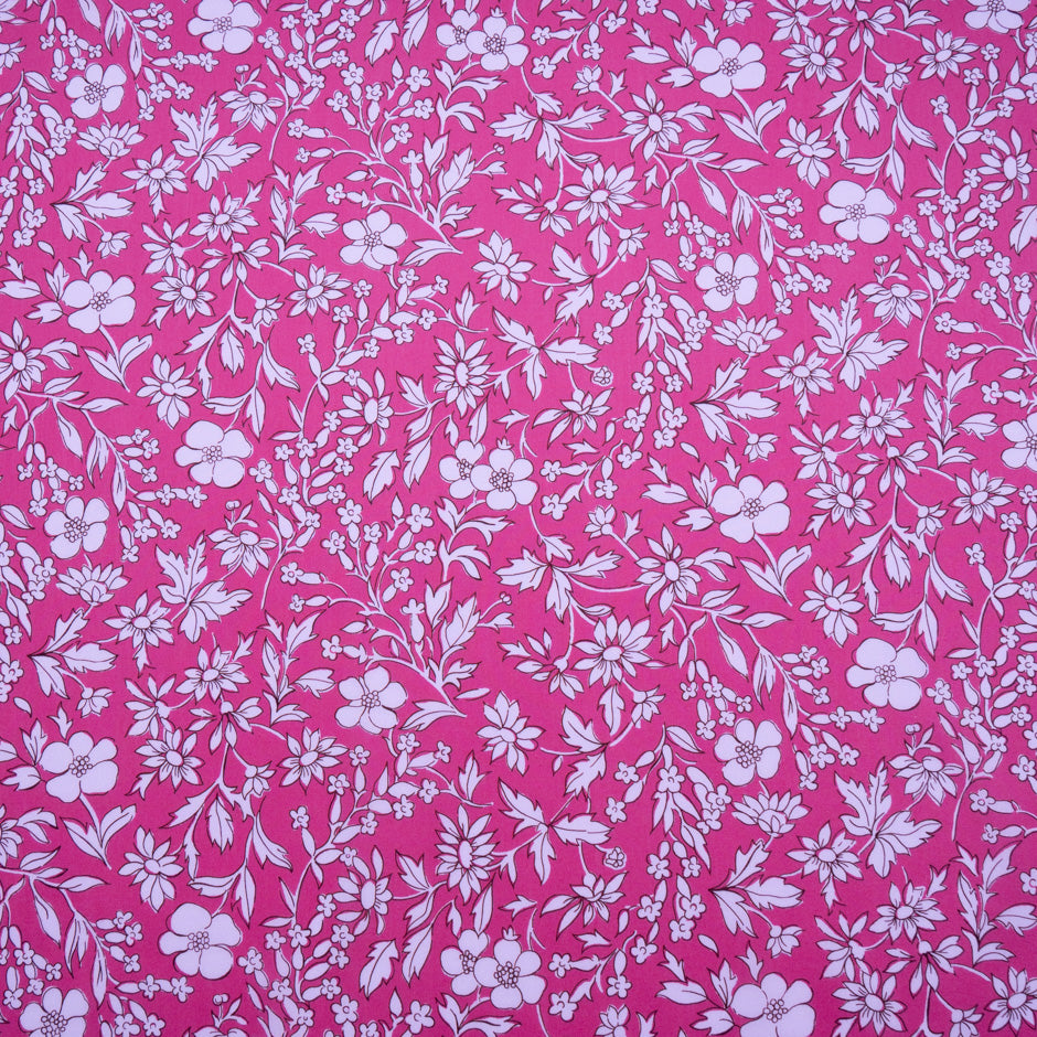 Fuchsia 'Callie Meadow' Liberty Cotton Tana Lawn