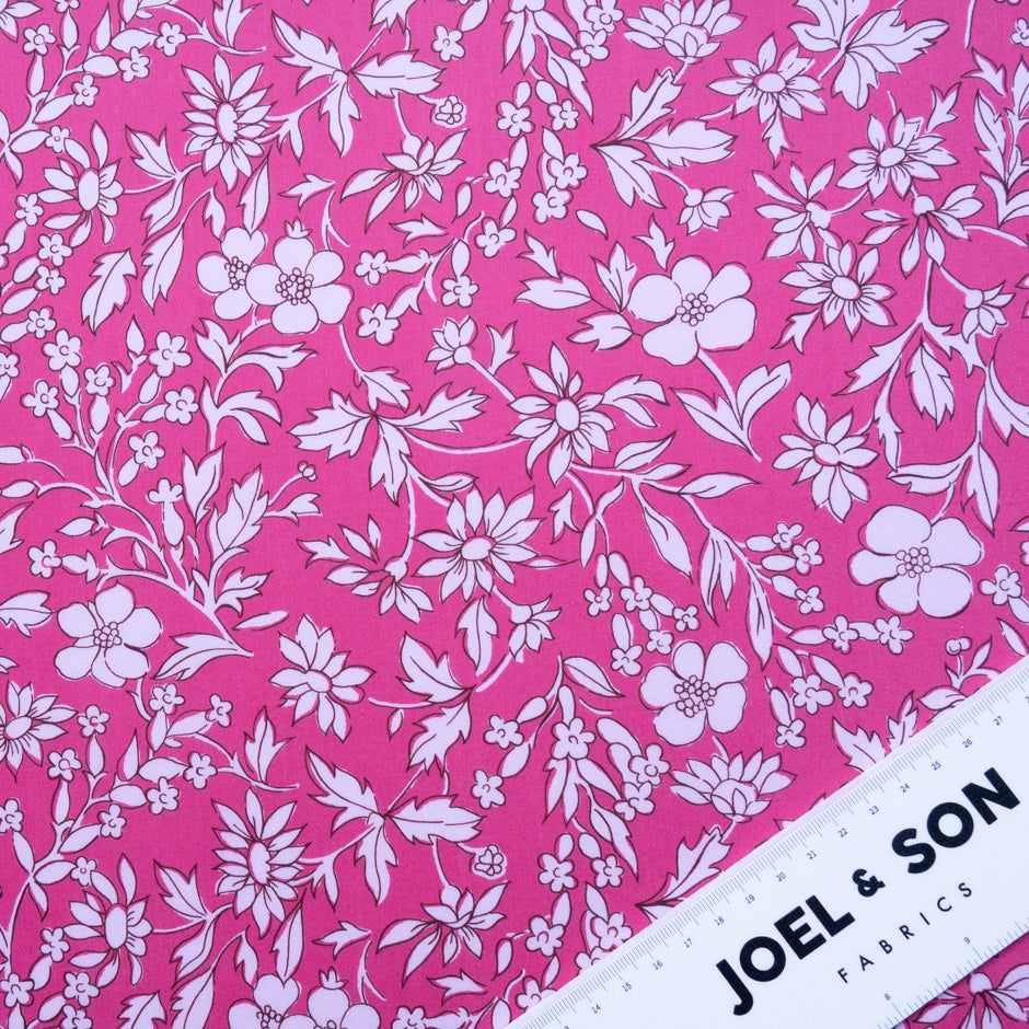 Fuchsia 'Callie Meadow' Liberty Cotton Tana Lawn