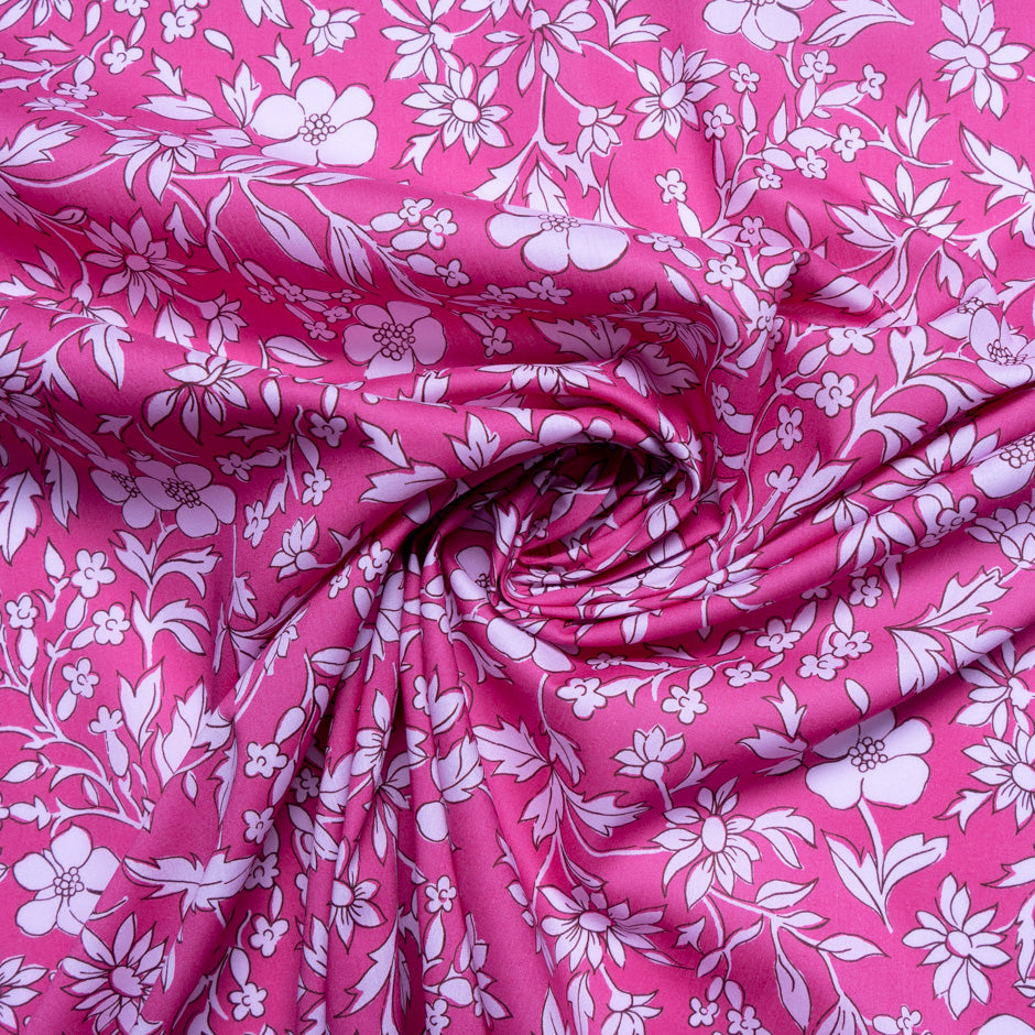 Fuchsia 'Callie Meadow' Liberty Cotton Tana Lawn