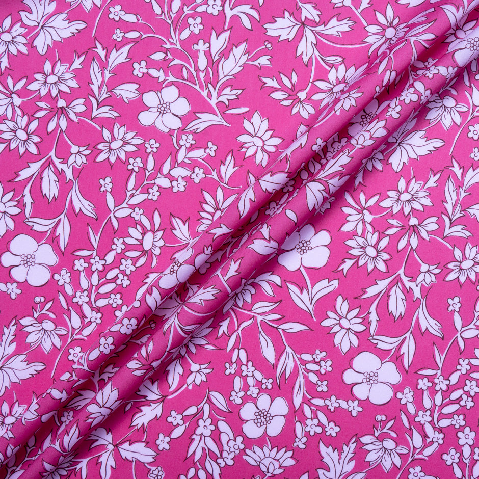 Fuchsia 'Callie Meadow' Liberty Cotton Tana Lawn