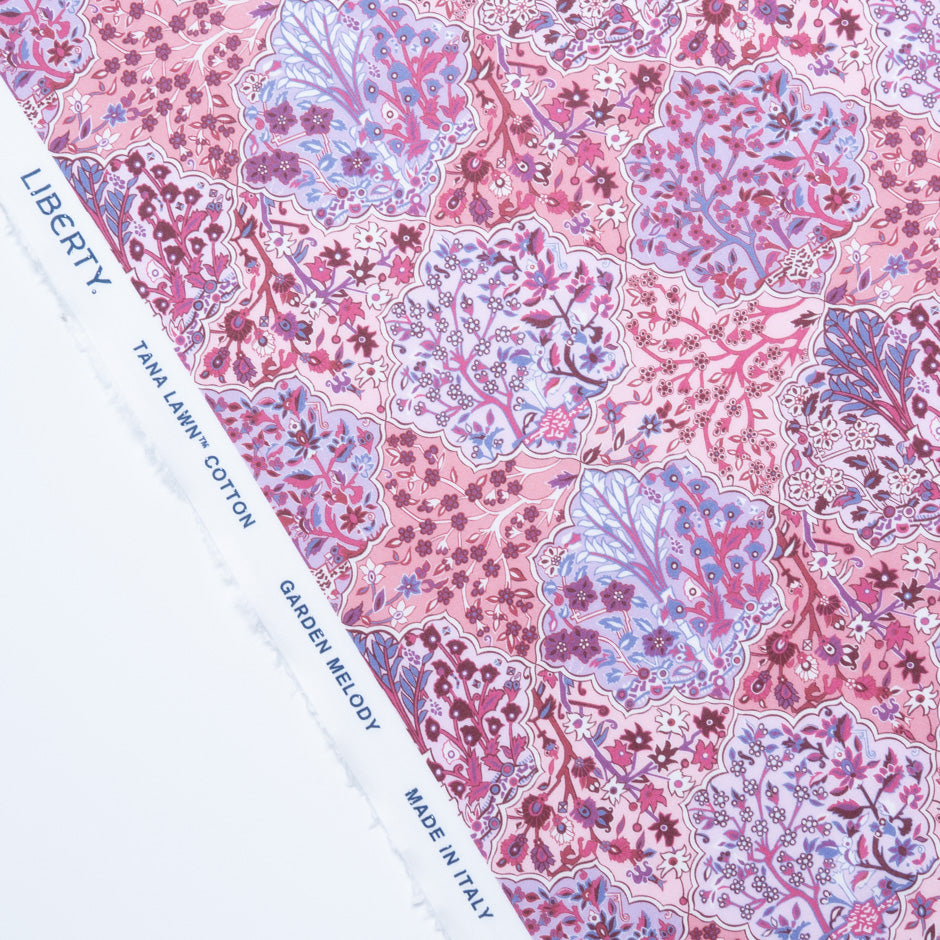 Pink 'Aspley Tile' Liberty Cotton Tana Lawn