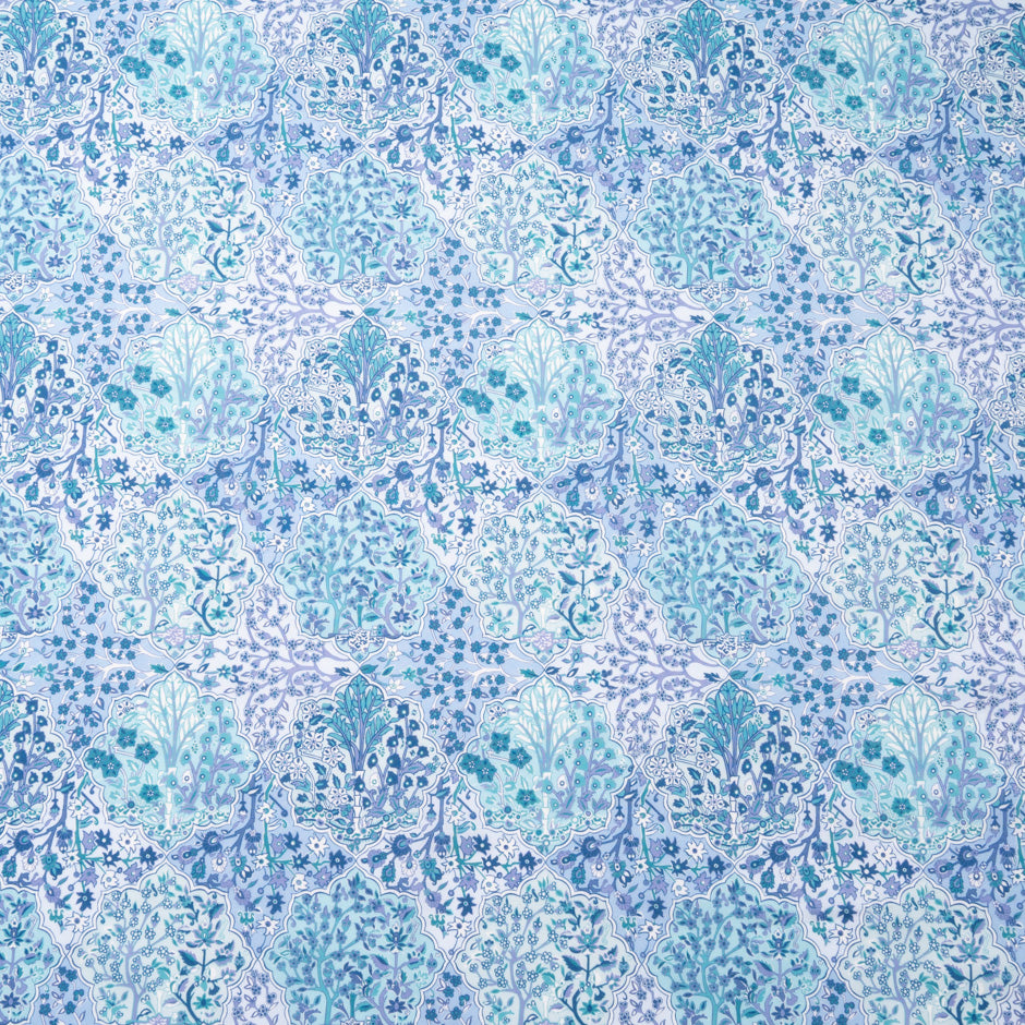 Blue 'Aspley Tile' Liberty Cotton Tana Lawn
