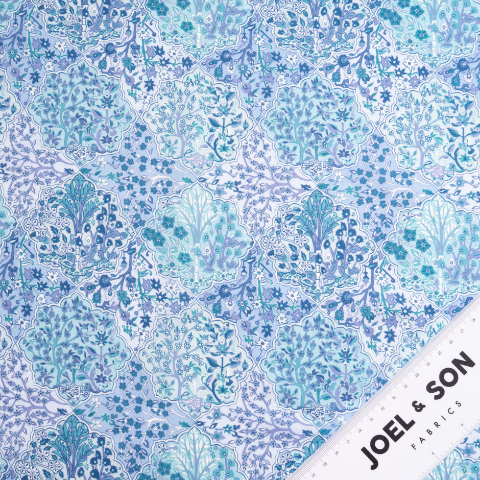 Blue 'Aspley Tile' Liberty Cotton Tana Lawn