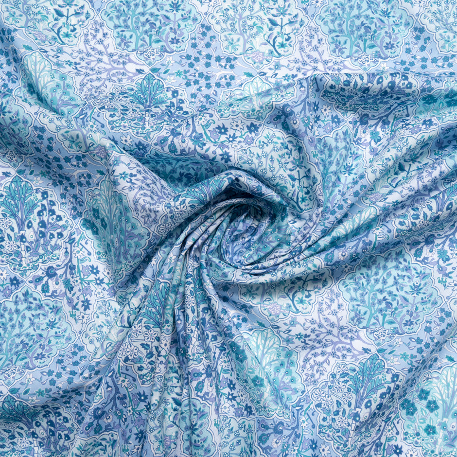 Blue 'Aspley Tile' Liberty Cotton Tana Lawn