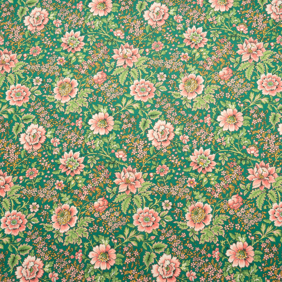 Green 'Vine Garden' Liberty Cotton Tana Lawn