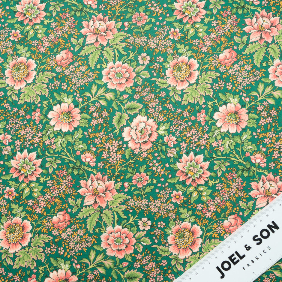 Green 'Vine Garden' Liberty Cotton Tana Lawn