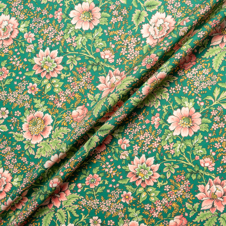 Green 'Vine Garden' Liberty Cotton Tana Lawn