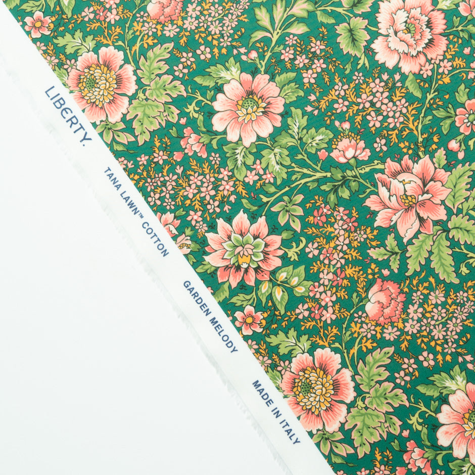 Green 'Vine Garden' Liberty Cotton Tana Lawn