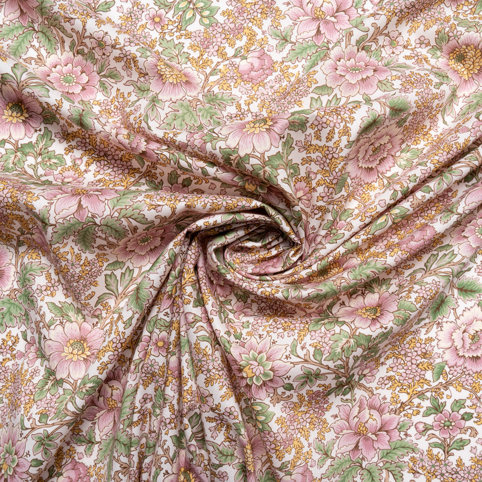 Pink 'Vine Garden' Liberty Cotton Tana Lawn