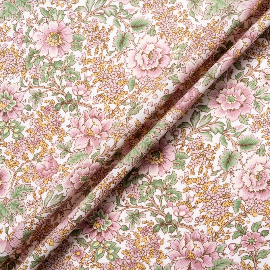 Pink 'Vine Garden' Liberty Cotton Tana Lawn