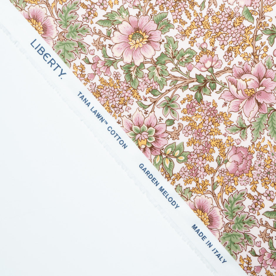 Pink 'Vine Garden' Liberty Cotton Tana Lawn
