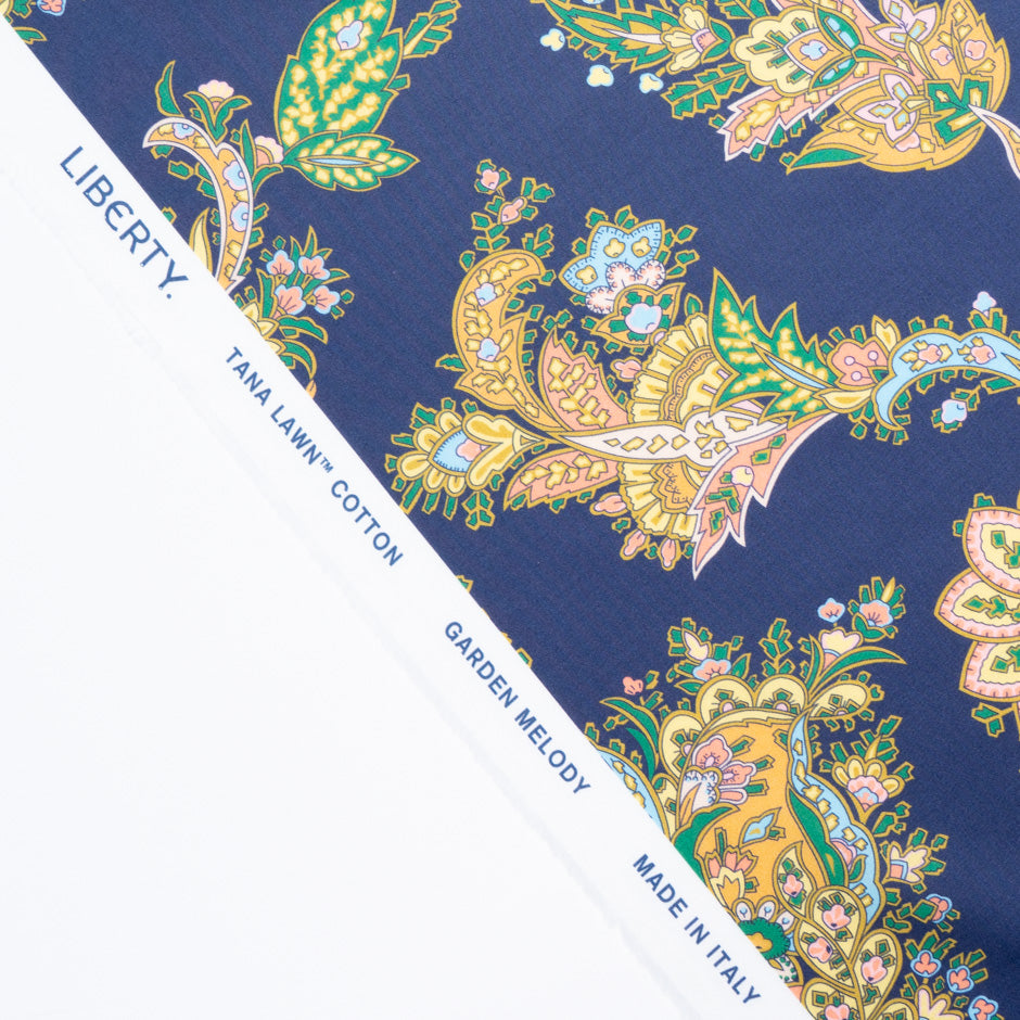 Blue 'Kirkwall Paisley' Liberty Cotton Tana Lawn