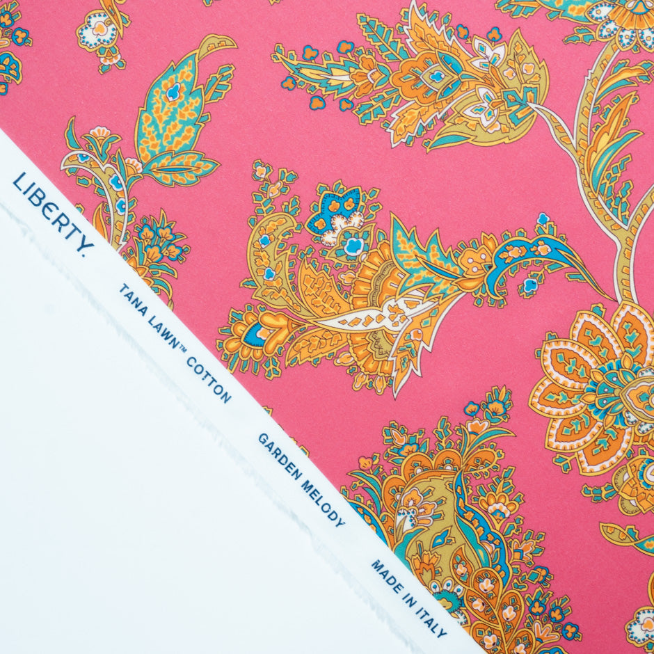 Pink 'Kirkwall Paisley' Liberty Cotton Tana Lawn