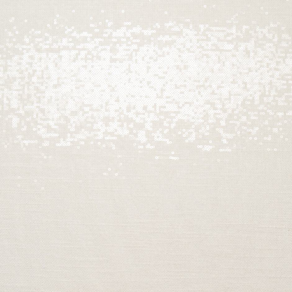 Cream Sequin Embroidered Linen Blend