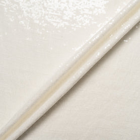 Cream Sequin Embroidered Linen Blend
