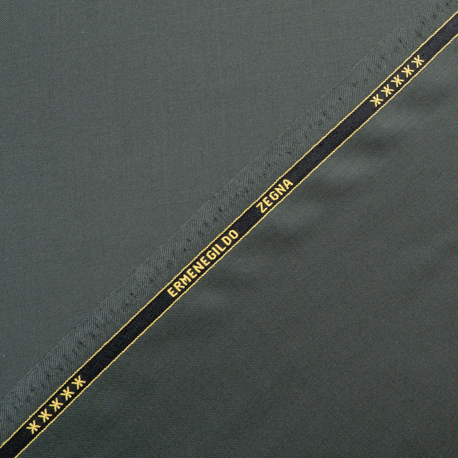 Dark Olive Green Superfine Pure Wool Suiting